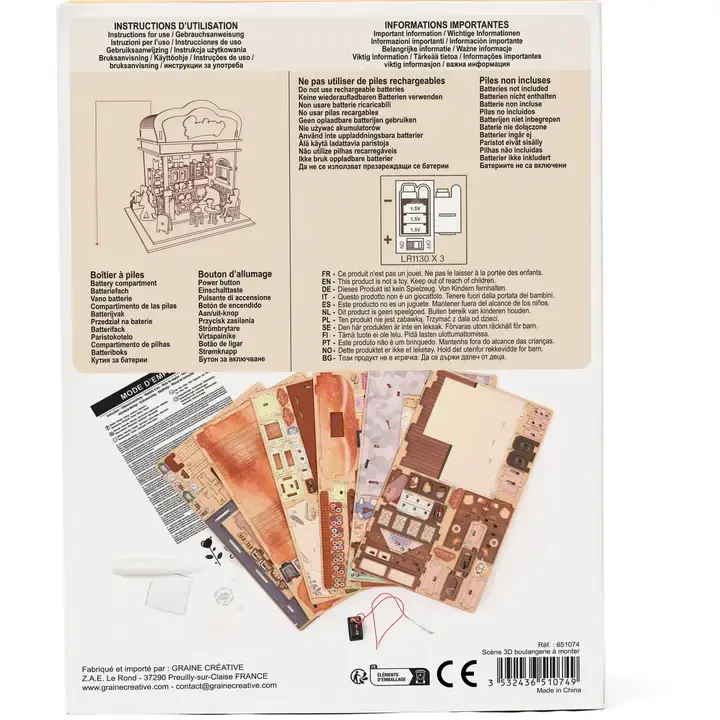 GRAINE CREATIVE Vitrine 3D Bois Bakehouse