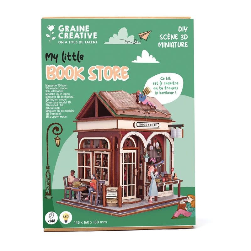 GRAINE CREATIVE Vitrine 3D Bois Book Store