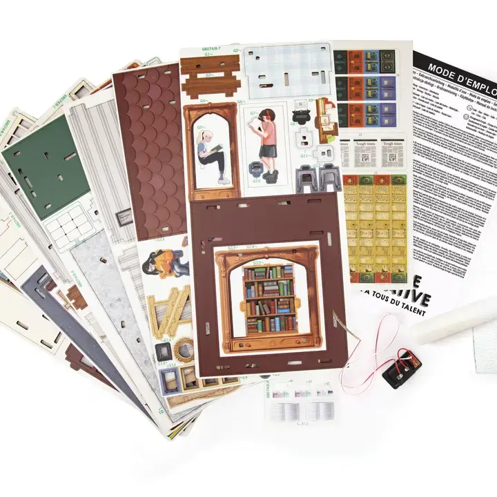 GRAINE CREATIVE Vitrine 3D Bois Book Store