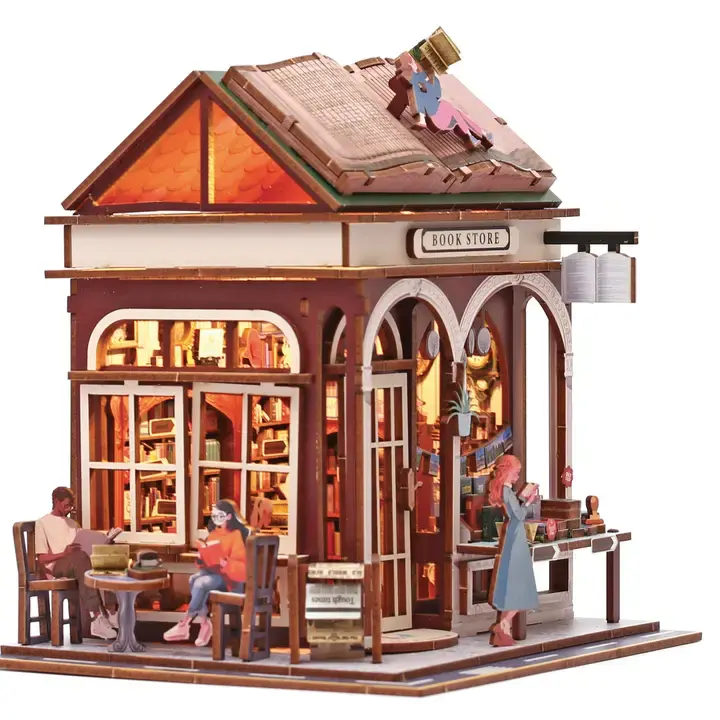 GRAINE CREATIVE Vitrine 3D Bois Book Store