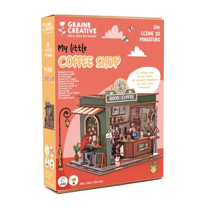 GRAINE CREATIVE Vitrine 3D Bois Coffee Shop