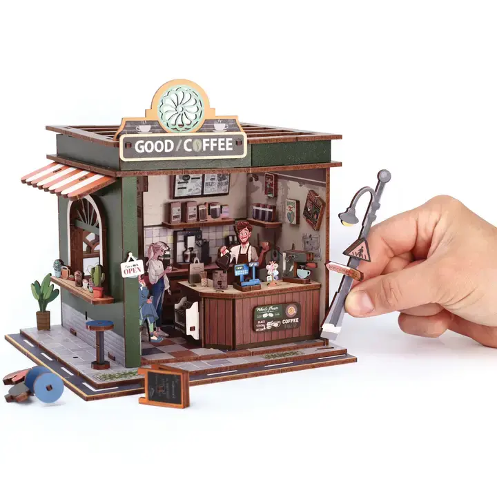 GRAINE CREATIVE Vitrine 3D Bois Coffee Shop