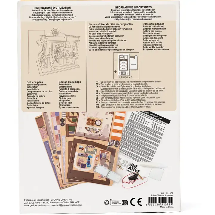 GRAINE CREATIVE Vitrine 3D Bois Coffee Shop