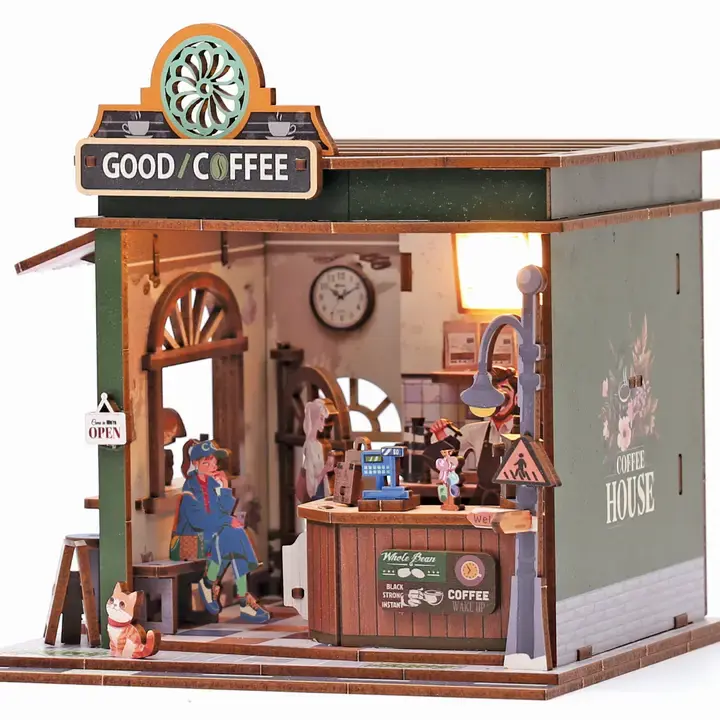 GRAINE CREATIVE Vitrine 3D Bois Coffee Shop