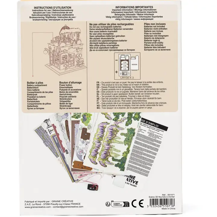 GRAINE CREATIVE Vitrine 3D Bois Flower Shop