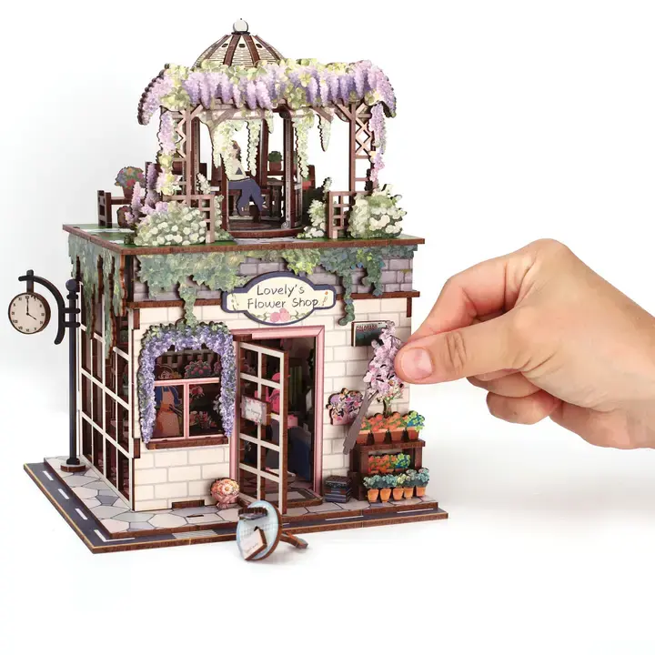 GRAINE CREATIVE Vitrine 3D Bois Flower Shop