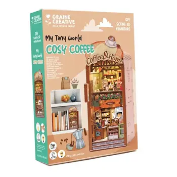 GRAINE CREATIVE Maquette 3D Bois Cosy Coffee