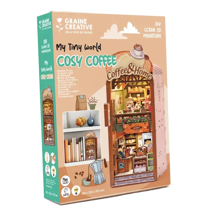 GRAINE CREATIVE Maquette 3D Bois Cosy Coffee