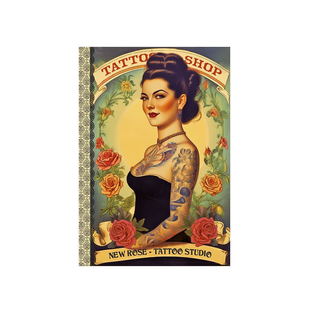 Gt Carnet Mot De Passe 48 Pages 10 X 15 Cm - Femme Tatouée