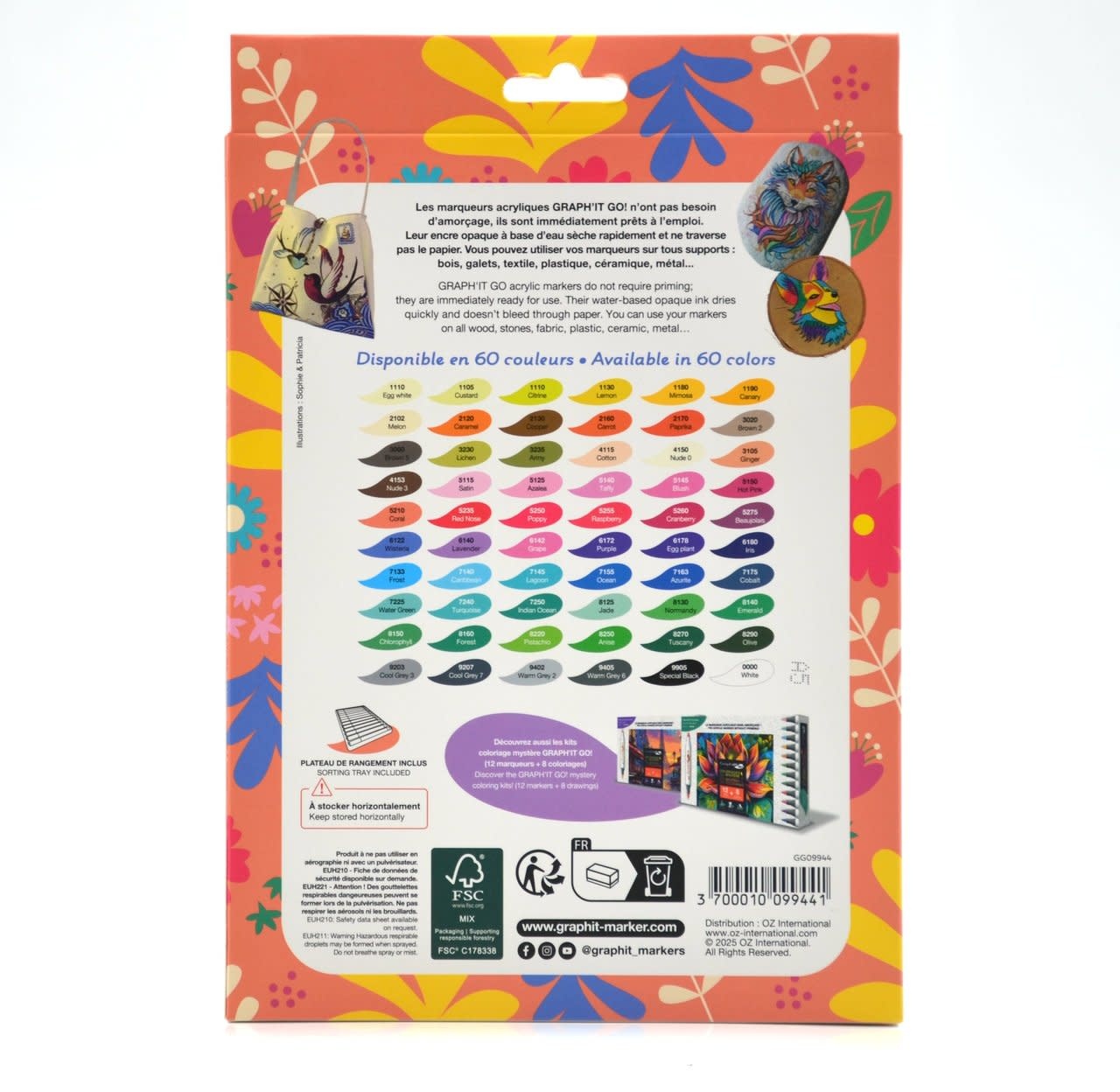 GRAPH'IT Go Set De 12 Marqueurs Acrylique - Floral