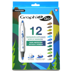 GRAPH'IT Go Set De 12 Marqueurs Acrylique - Panorama
