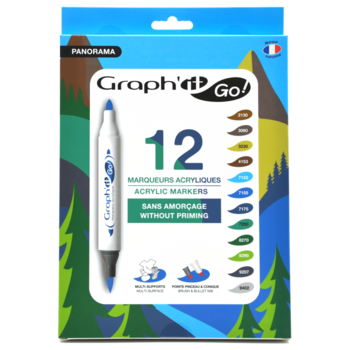GRAPH'IT Go Set De 12 Marqueurs Acrylique - Panorama
