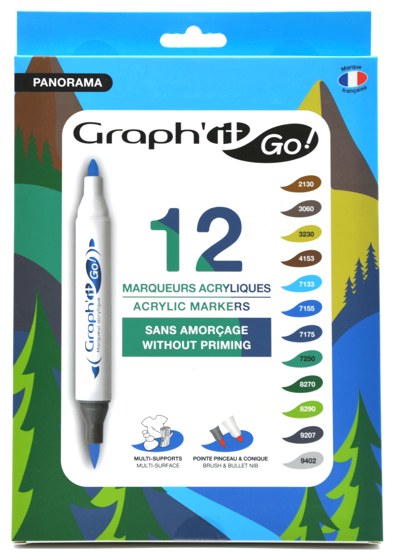 GRAPH'IT Go Set De 12 Marqueurs Acrylique - Panorama