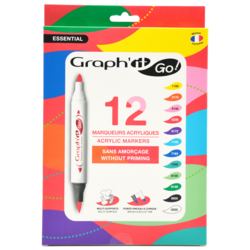 GRAPH'IT Go Set De 12 Marqueurs Acrylique - Essential