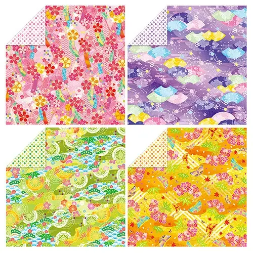 TOYO Véritable Origami Japonais - 28 Feuilles 4 Motifs 15x15cm