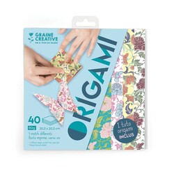 GRAINE CREATIVE Pochette De 40 Feuilles Pastel Origami 20*20 - Papillon