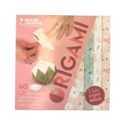 GRAINE CREATIVE Pochette De 40 Feuilles Fleuri Pastel Origami 20*20
