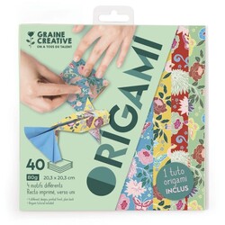 GRAINE CREATIVE Pochette De 40 Feuilles Vives Origami 20*20 - Carpe Koï