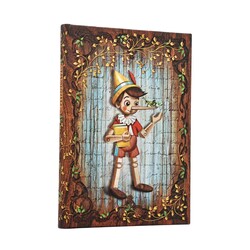 PAPERBLANKS Carnets à couverture rigide Carlo Collodi, Pinocchio Midi Pages non lignées