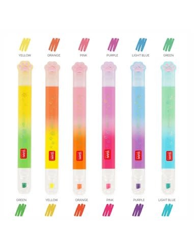 LEGAMI 6 Dual-Tip Highlighters - Meow - Kitty