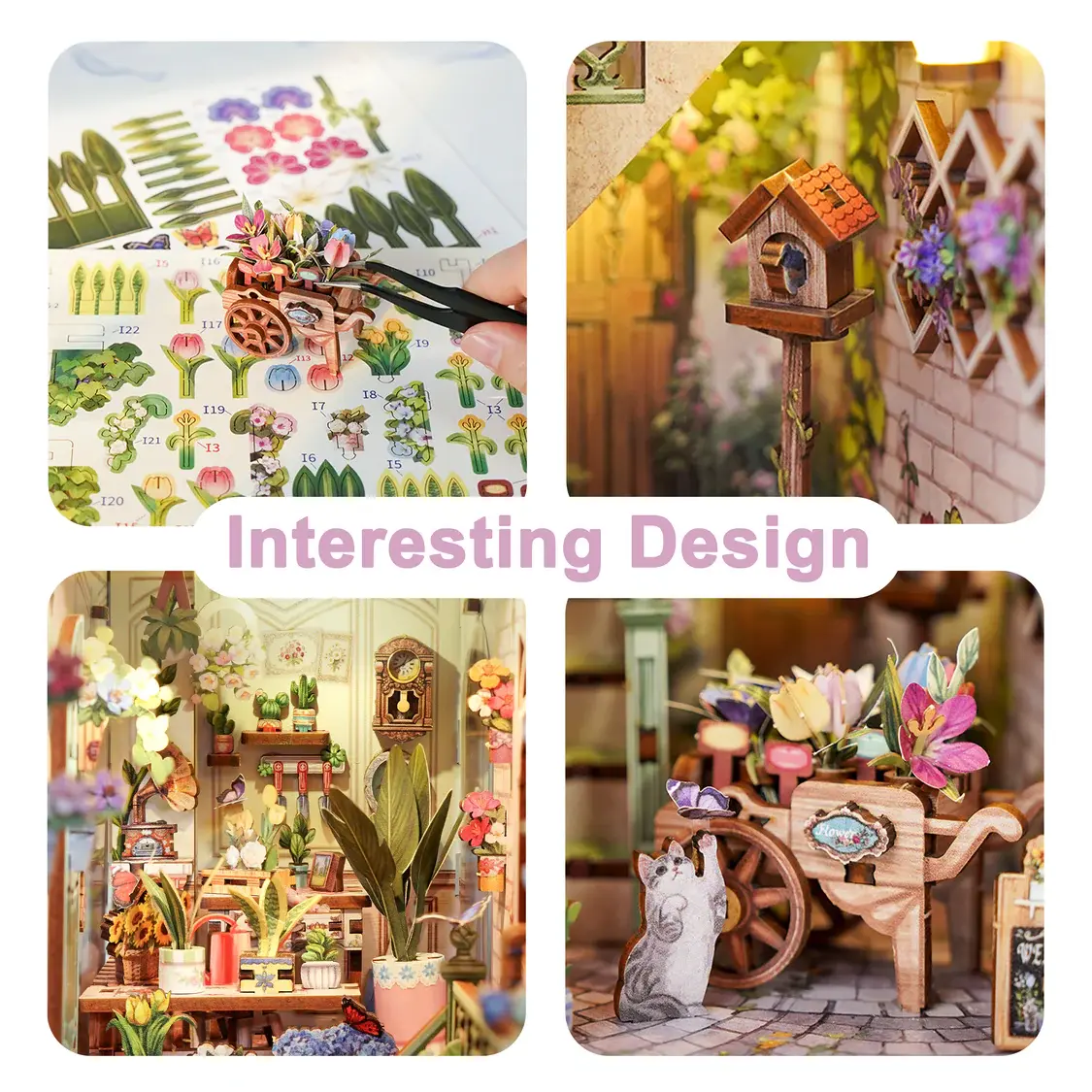 Tonecheer Book Nook Flower Shop