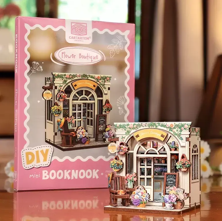 Tonecheer Mini Booknook Flower Boutique 7,6×6,9×5,1cm