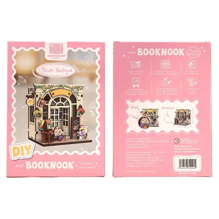 Tonecheer Mini Booknook Flower Boutique 7,6×6,9×5,1cm