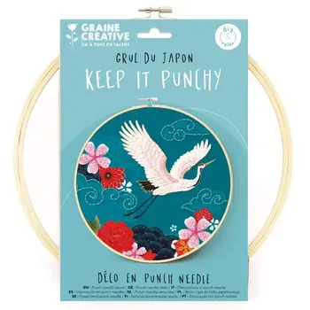 GRAINE CREATIVE Kit Punch Needle Grue Du Japon Ø250 Mm
