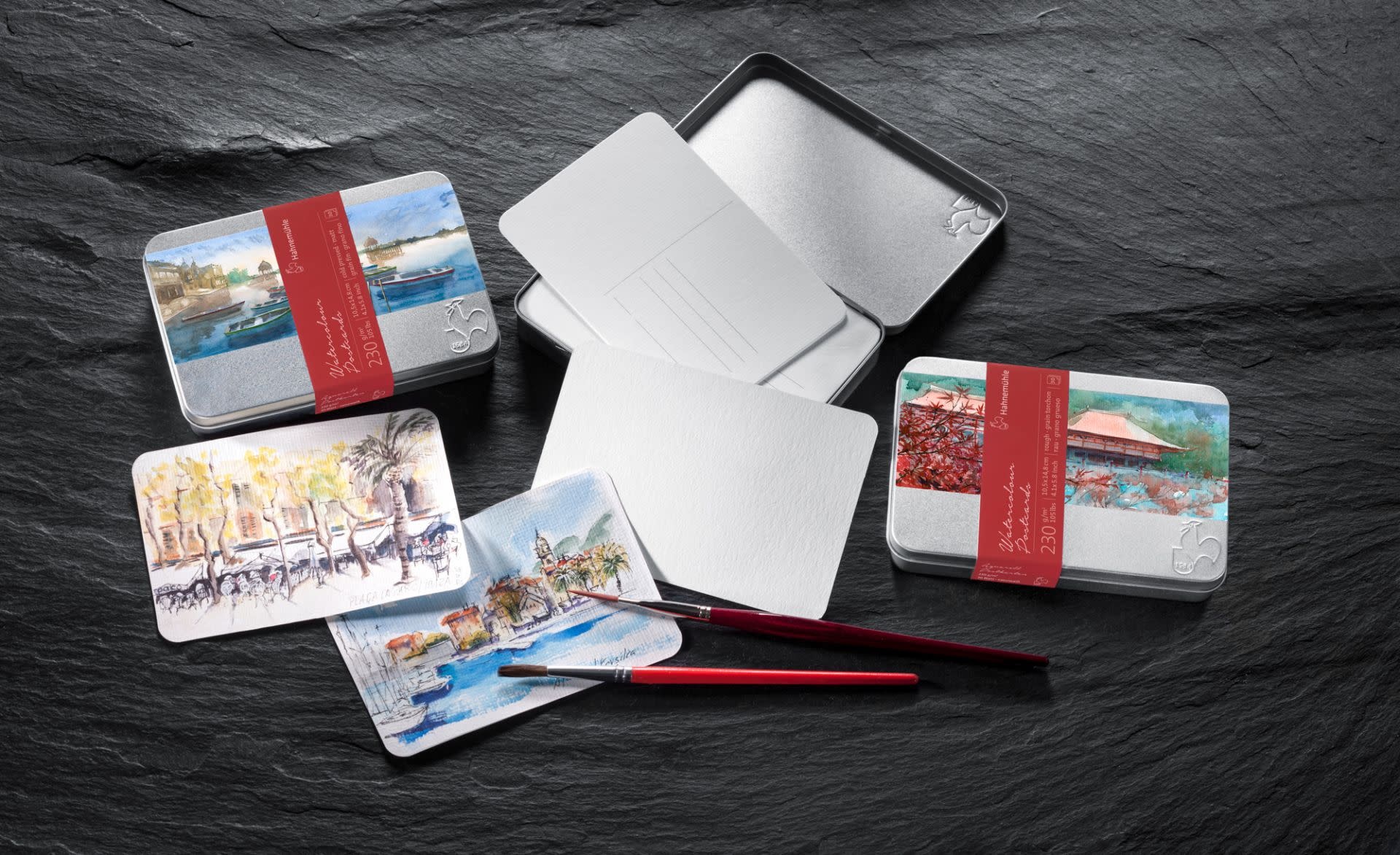 HAHNEMÜHLE Boite Cartes Postales Aquarelle, grain fin  230g/m², 10x15cm