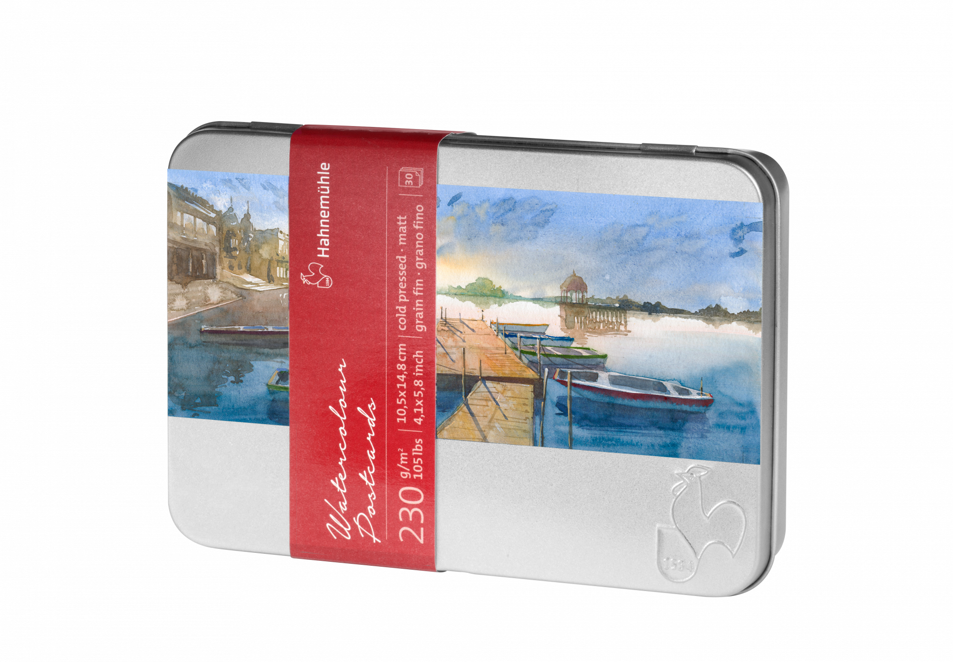 HAHNEMÜHLE Boite Cartes Postales Aquarelle, grain fin  230g/m², 10x15cm