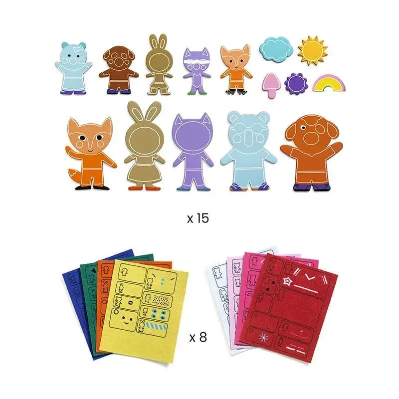 DJECO Do It Yourself - Mosaiques & Stickers Funky Family