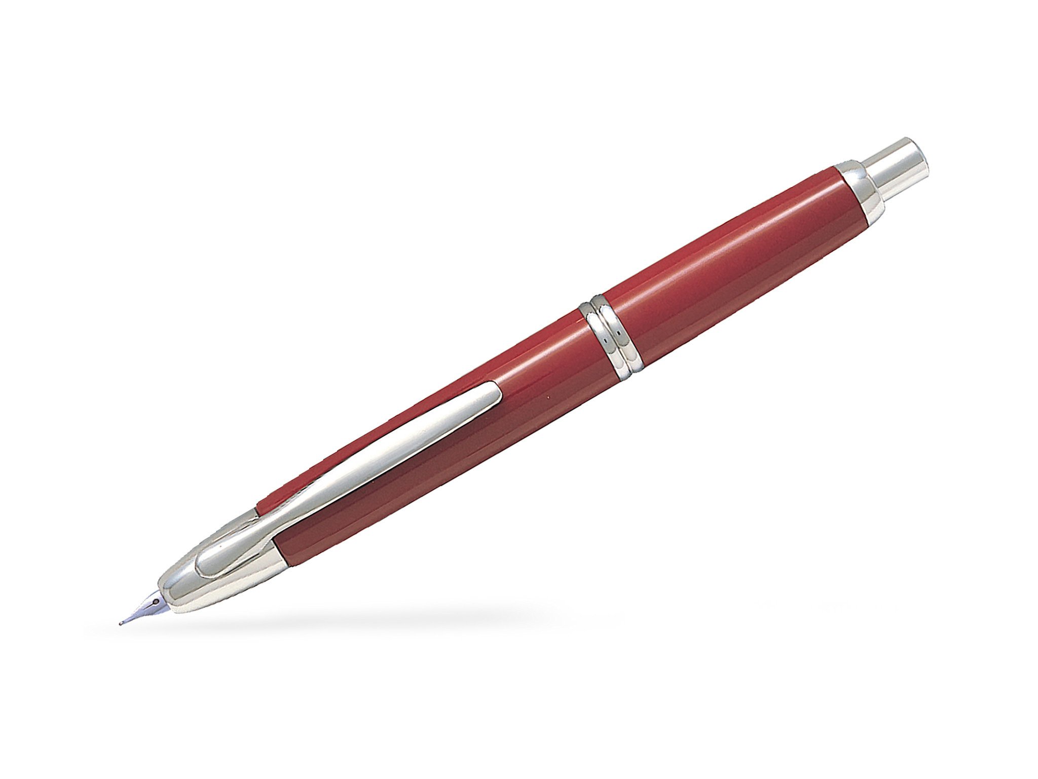 PILOT Capless Rhodié - Rouge - Plume Moyenne - En Coffret
