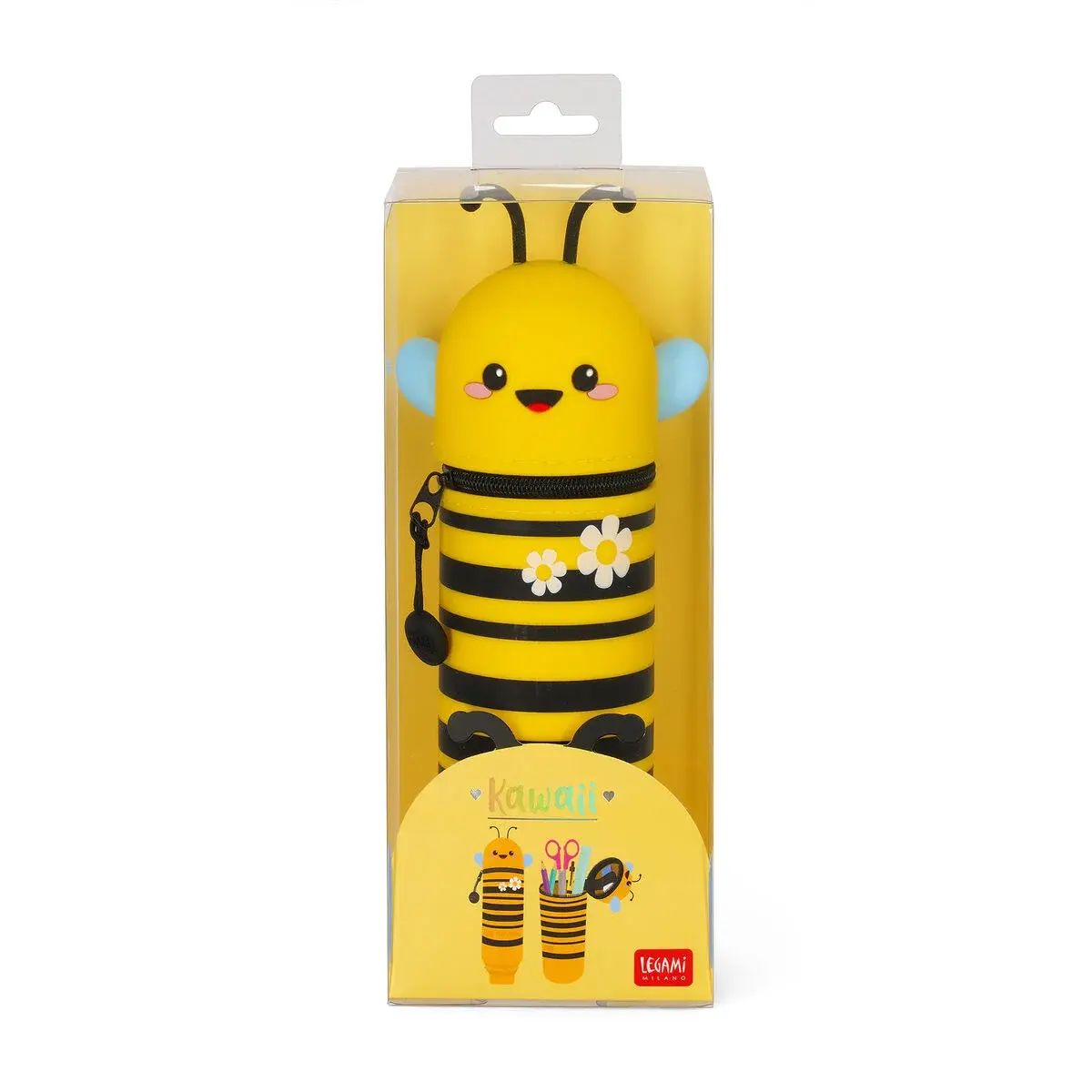 LEGAMI 2-In-1 Silicone Pencil Case - Kawaii - Bee