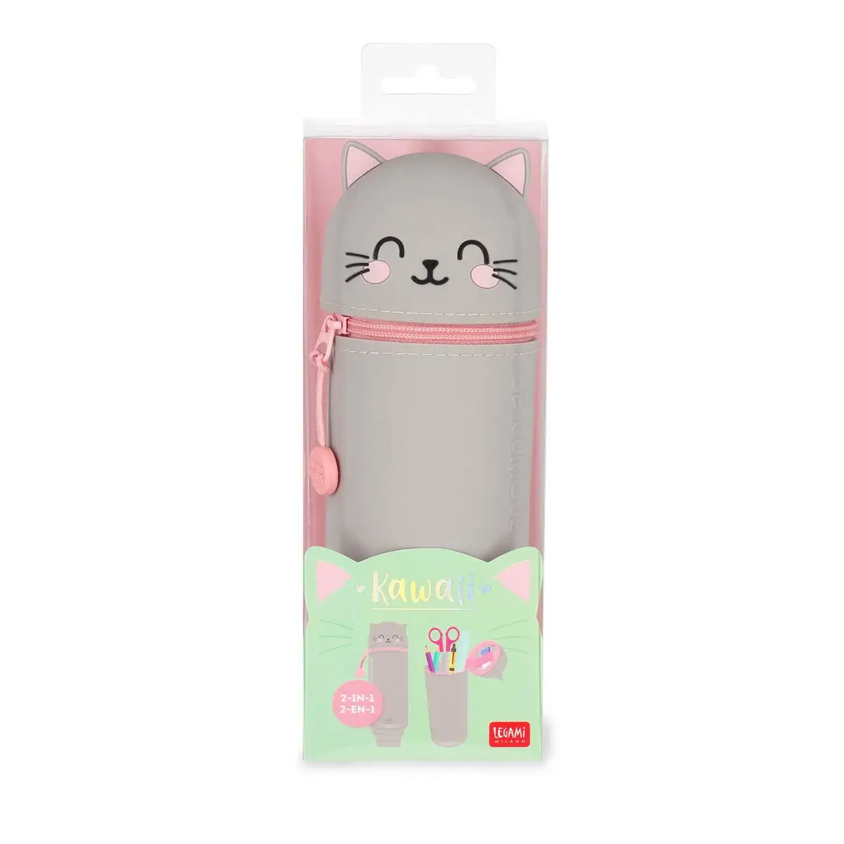LEGAMI 2-In-1 Silicone Pencil Case - Kawaii - Kitty