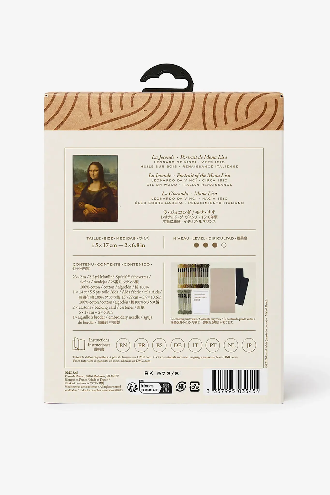 DMC Le Louvre Kit Pt X Mona Lisa Marque Page