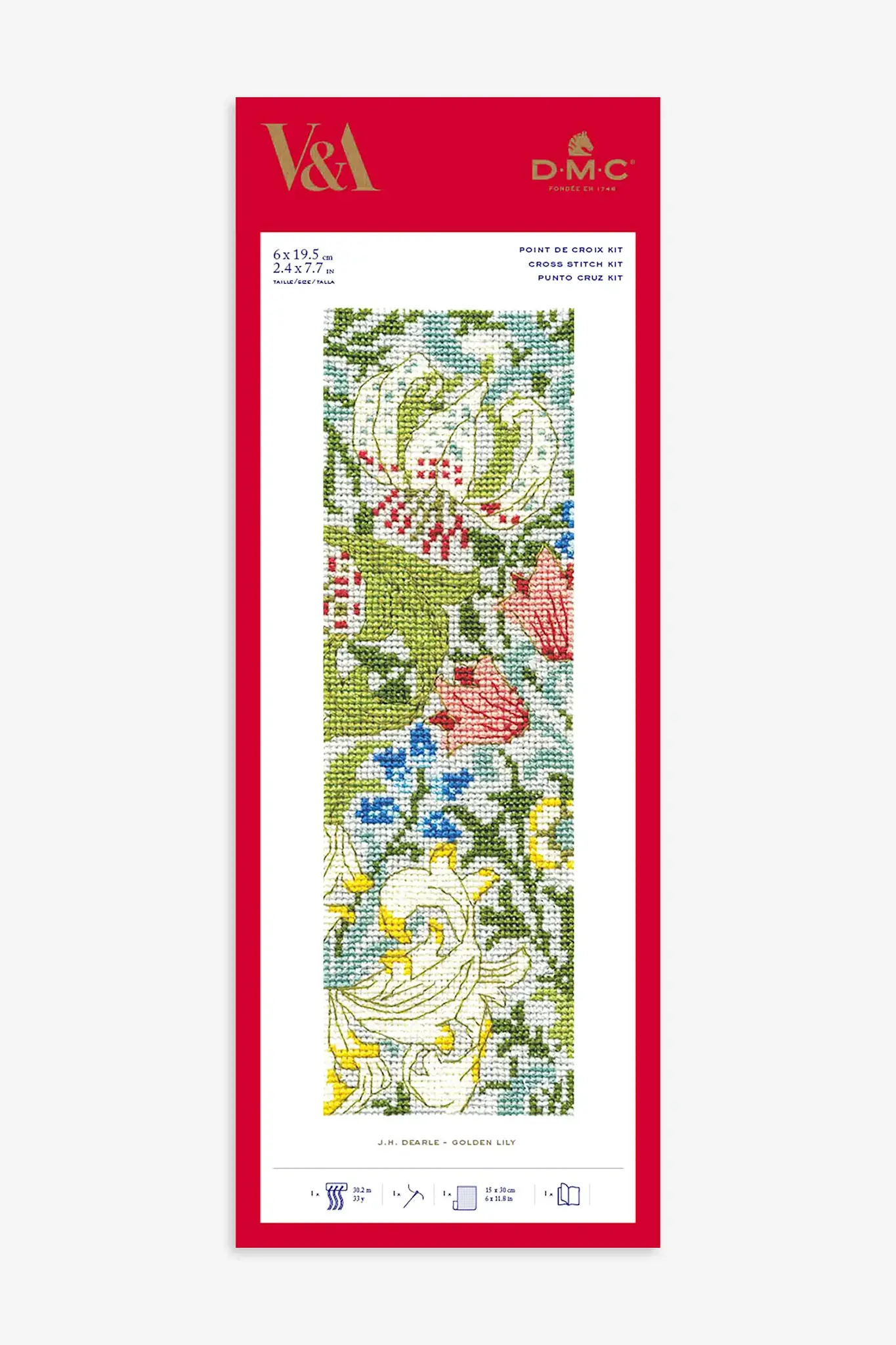 DMC Kit Marque Page Golden Lily - Jh Dearle 6x19,5cm