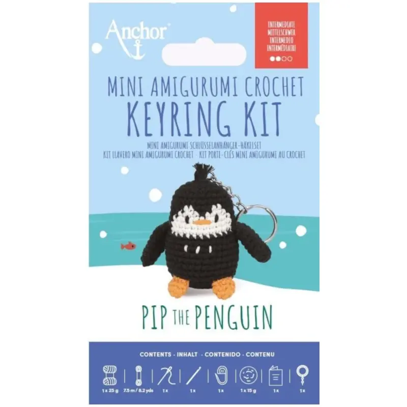 ANCHOR Pip The Penguin Mini Amigurumi Key