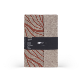 CASTELLI Notebook Midi Ruled Waves Rust - 13x21