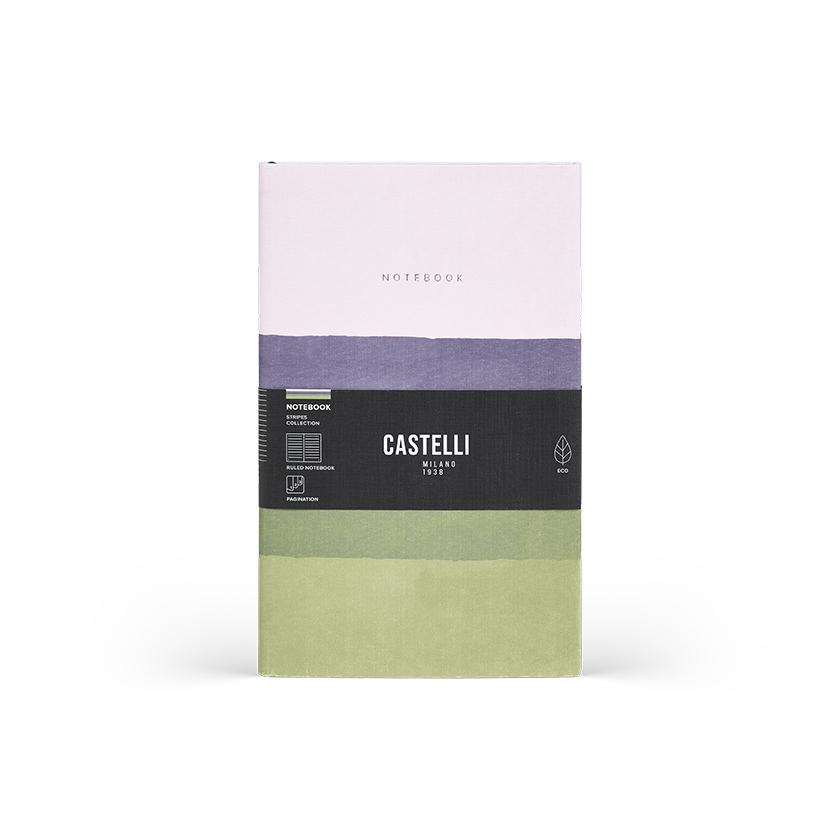 CASTELLI Notebook Midi Ruled  Stripes Mauve - 13x21