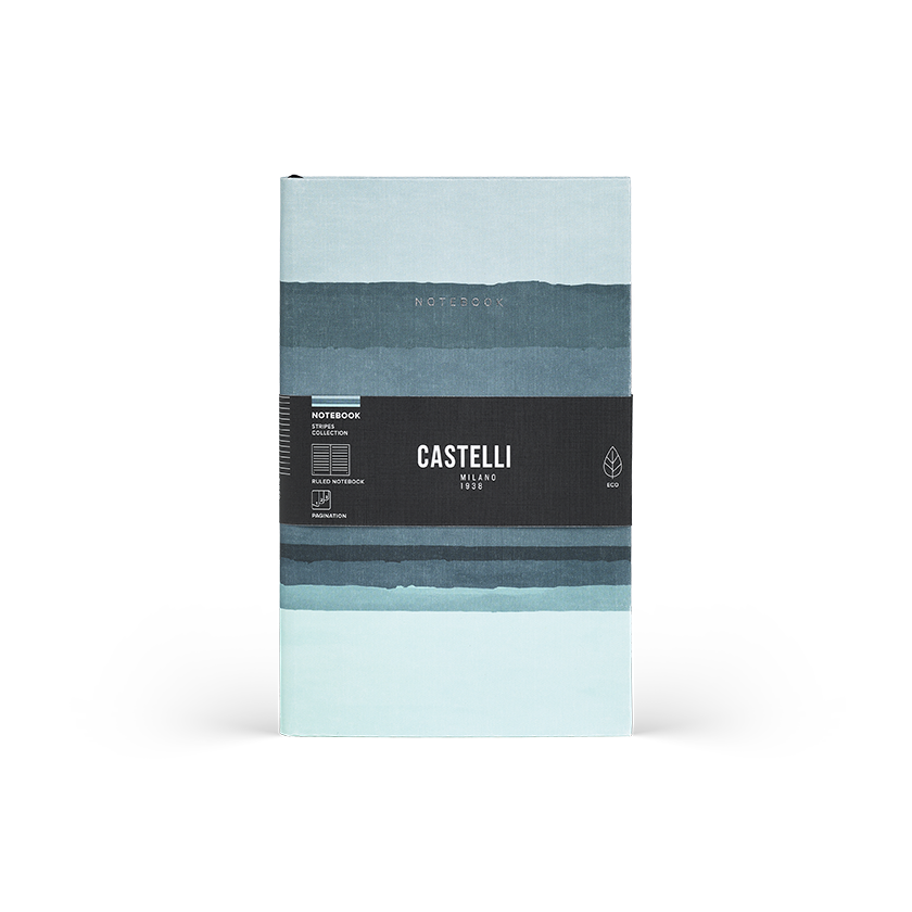 CASTELLI Notebook Large Ruled  Stripes Shadow - 19x25