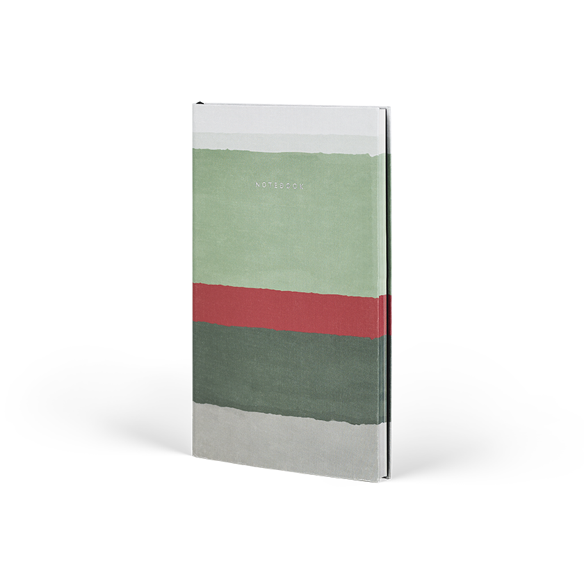 CASTELLI Notebook Large Ruled  Stripes Sage - 19x25