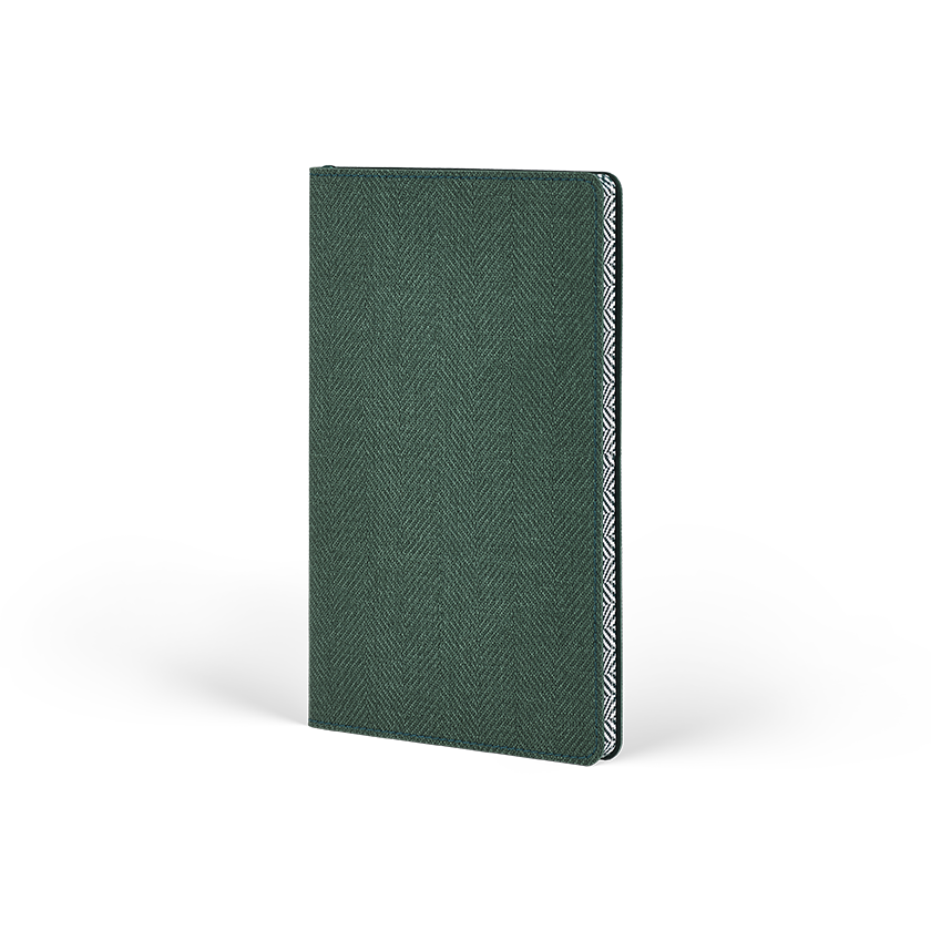 CASTELLI Notebook Softcover Pocket Ruled Harris Forest Green - 9x14