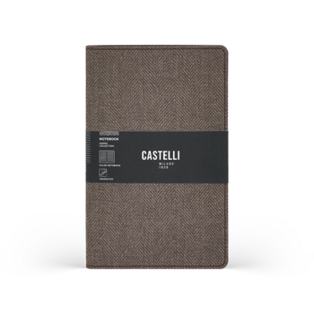 CASTELLI Notebook Softcover Midi Ruled Harris Coffee Brown - 13x21