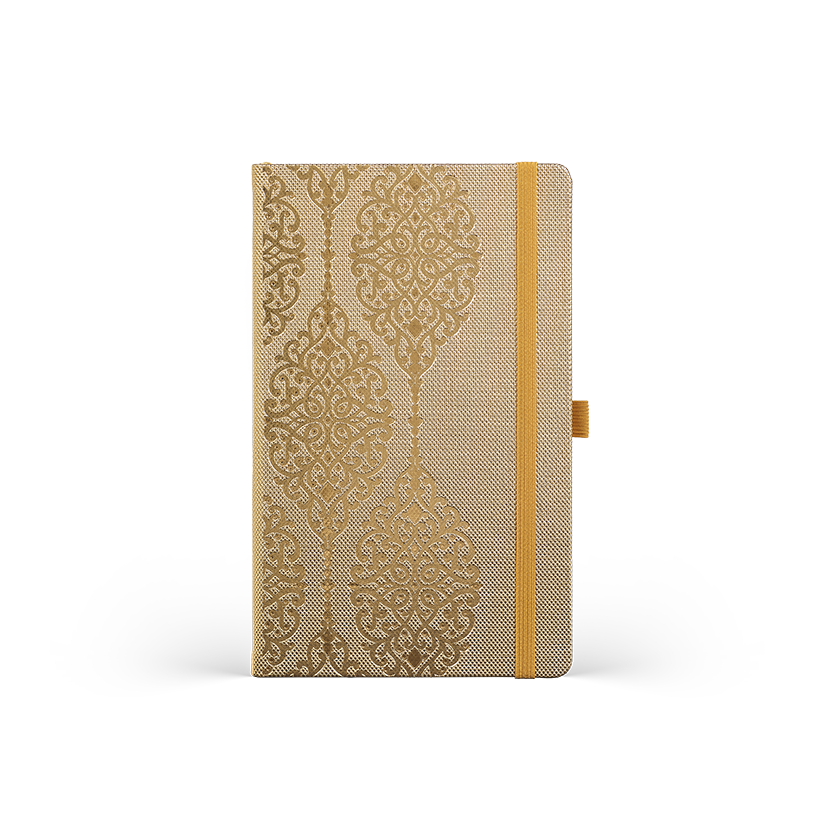 CASTELLI Notebook Midi Ruled Oriental Charme Gold Arabesque - 13x21