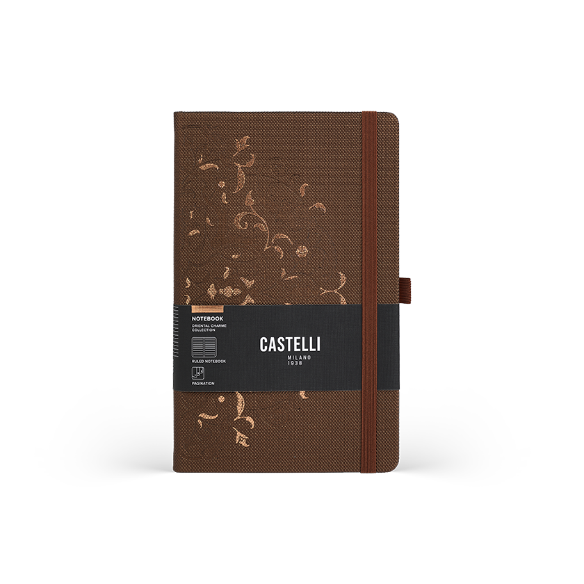 CASTELLI Notebook Midi Ruled Oriental Charme Bronze Arabesque - 13x21
