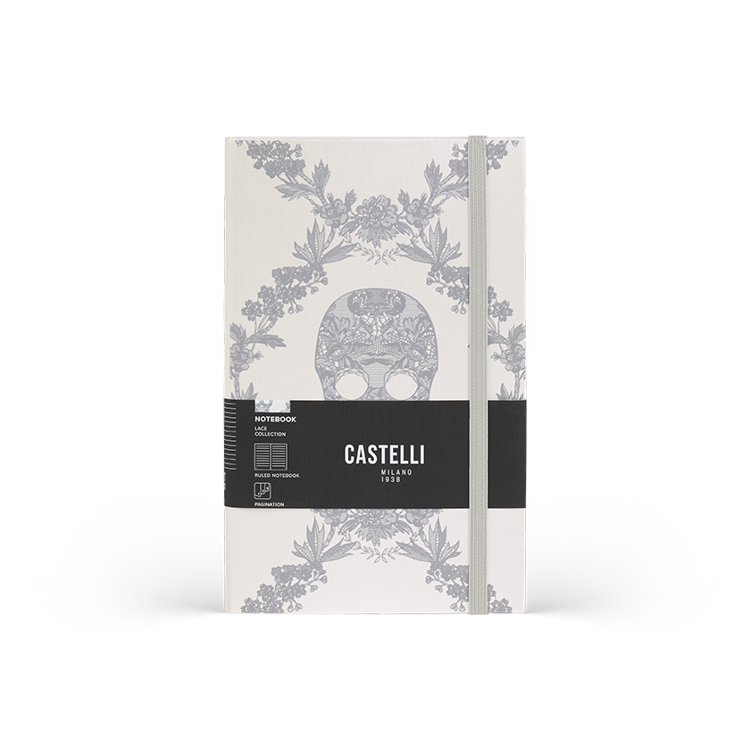 CASTELLI Notebook Midi Ruled Lace Skull - 13x21