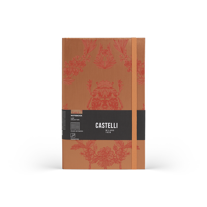 CASTELLI Notebook Midi Ruled Lace Beetle - 13x21