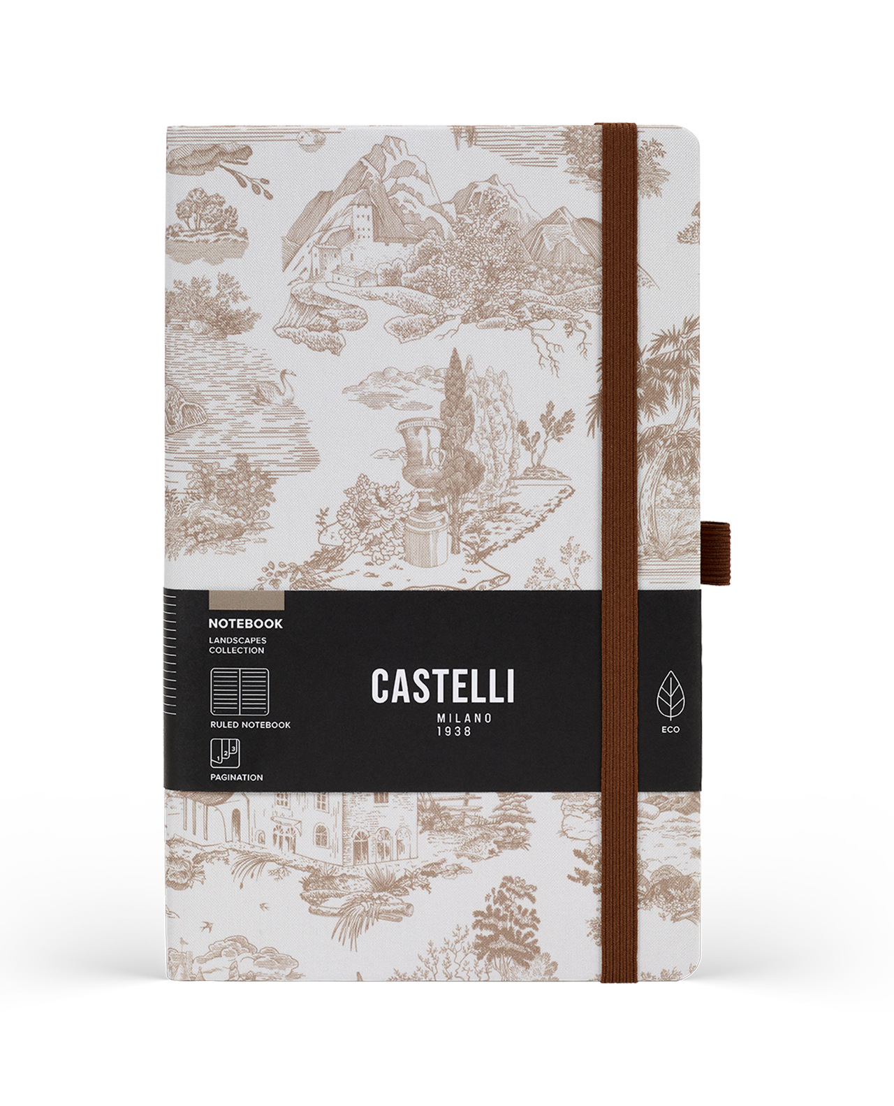 CASTELLI Notebook Midi Ruled Landscapes Walnut - 13x21