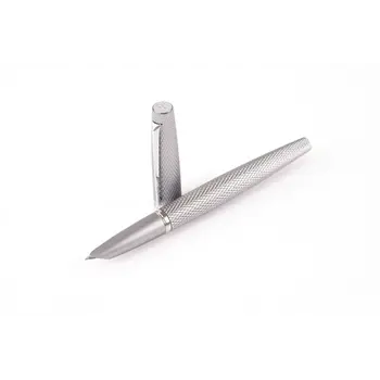 DIPLOMAT Stylo Plume "Viper" argenté guilloche F/M