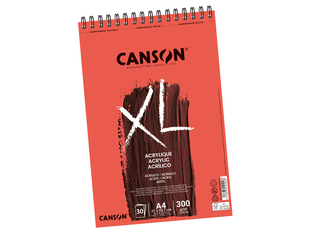 CANSON Album Spirale 30Fl Xl® Acrylique A4 300G